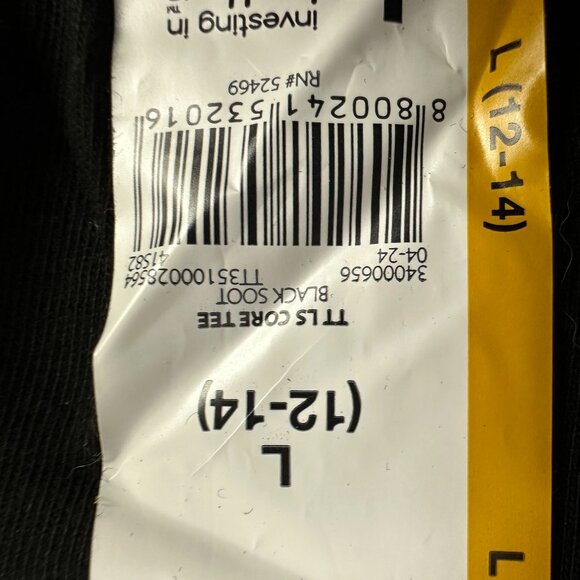 Time And Tru Black Long Sleeve Tee Large 12 14 Standard Fit Crew Neck New - Picture 3 of 6